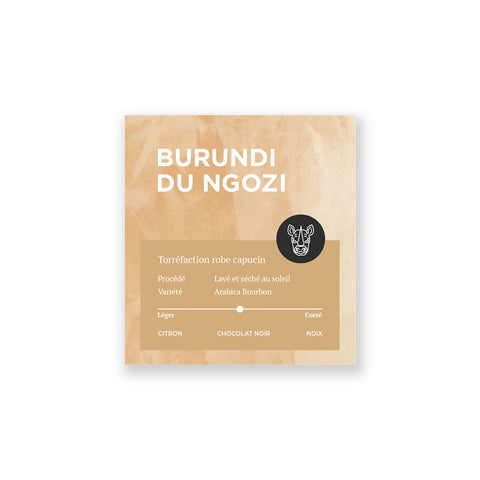 Étiquette café Burundi Du Ngozi Manoir du Café
