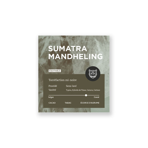 Étiquette de café Sumatra Manoir du Café