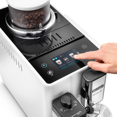 Machine à café automatique Rivelia blanche arctique - De'Longhi