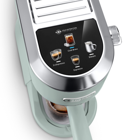 Machine à espresso compacte Dedica Duo Cold Brew vert pistache – De'Longhi