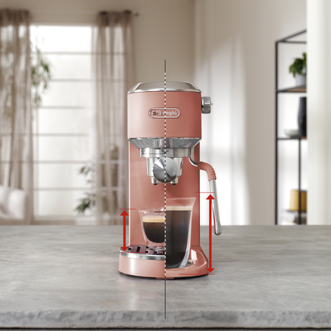 Machine à espresso compacte Dedica Duo Cold Brew rose – De'Longhi